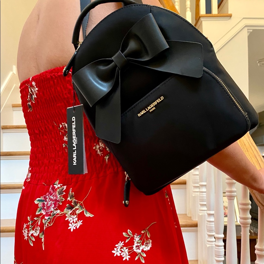 🎁 SOLD! NEW CUTE KARL LAGERFELD PARIS BACKPACK - Picture 5 of 11